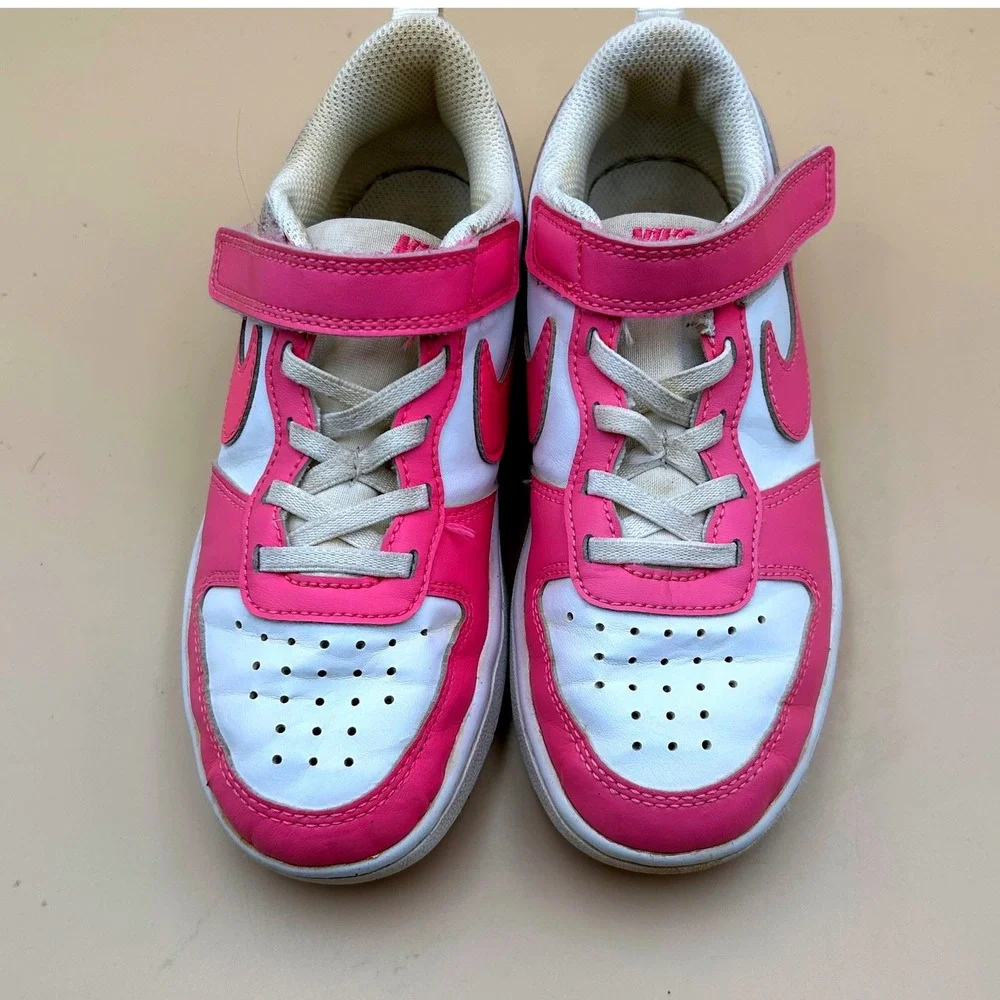 Nike Court Borough Low 2 Pink White Kids Sneakers DV5457-123 Size 13.5C